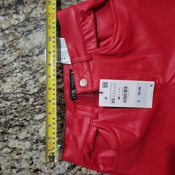 Zara FULL LENGTH FAUX LEATHER PANTS - Picture 7 of 7